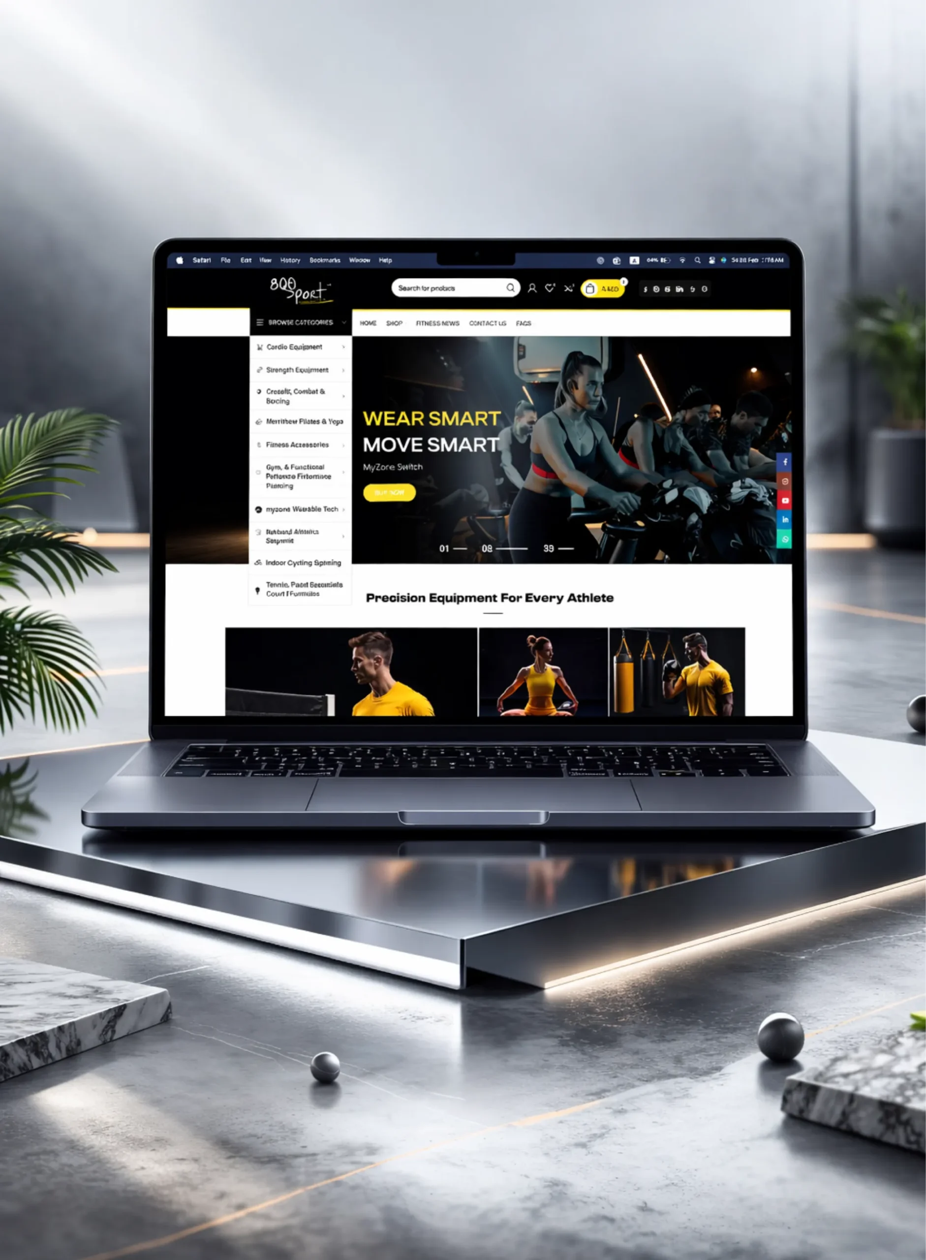 800Sport UAE fitness equipment store website mockup